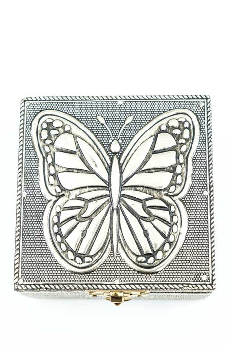 Gift box butterfly brass-colored 10x10x5 cm