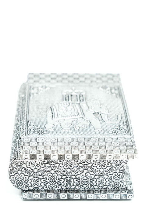 Elephant gift box, silver-colored, 15 x 10 x 4.5 cm
