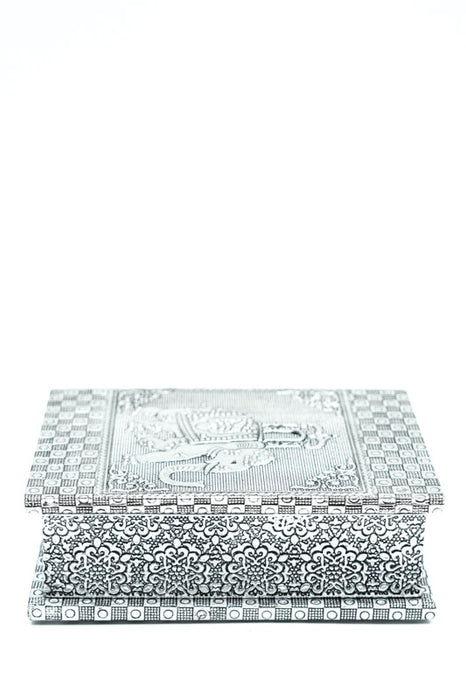 Elephant gift box, silver-colored, 15 x 10 x 4.5 cm