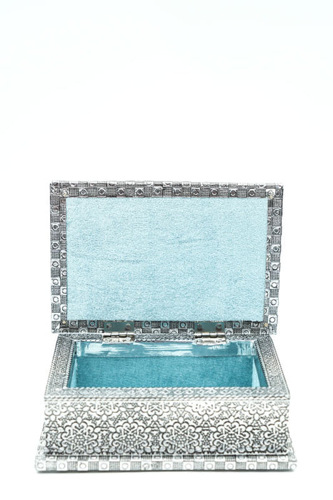 Elephant gift box, silver-colored, 15 x 10 x 4.5 cm