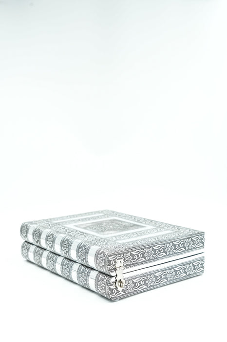 Jewelry box silver-colored Hamsa Hand 28x18x7.6 cm