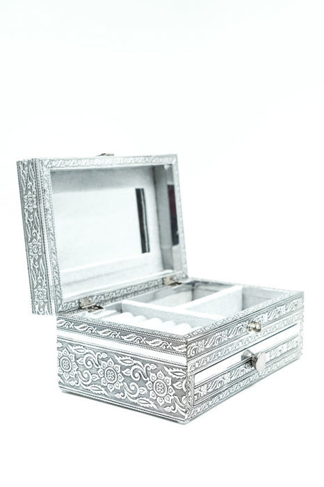 Jewelry box silver-colored butterfly 23x15x10 cm