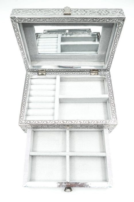 Jewelry box silver-colored butterfly 23x15x10 cm