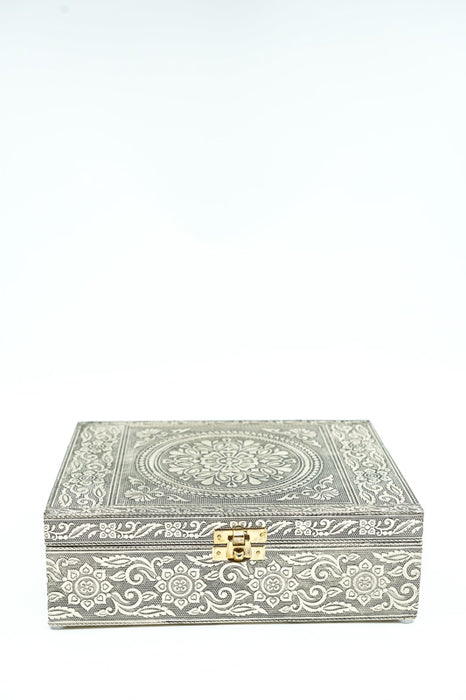 Schmuckschatulle messingfarben Blume 23x18x7.6 cm