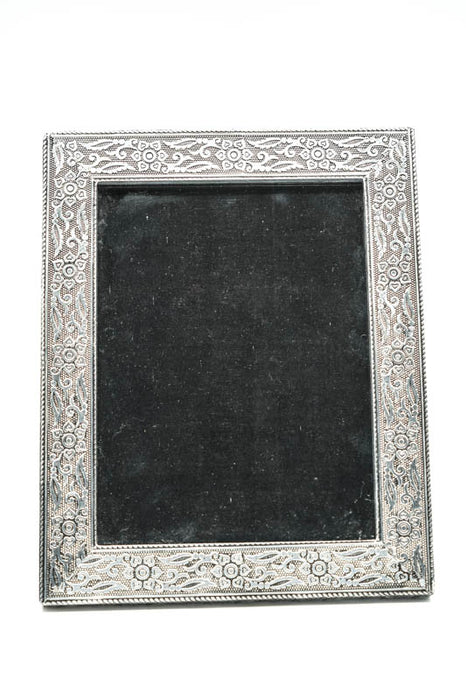 Bilderrahmen silberfarben Blumen 25x18 cm