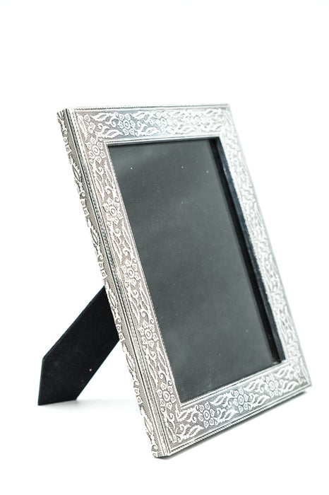 Bilderrahmen silberfarben Blumen 25x18 cm