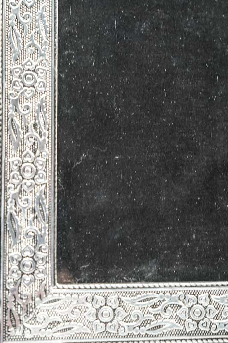 Bilderrahmen silberfarben Blumen 25x18 cm