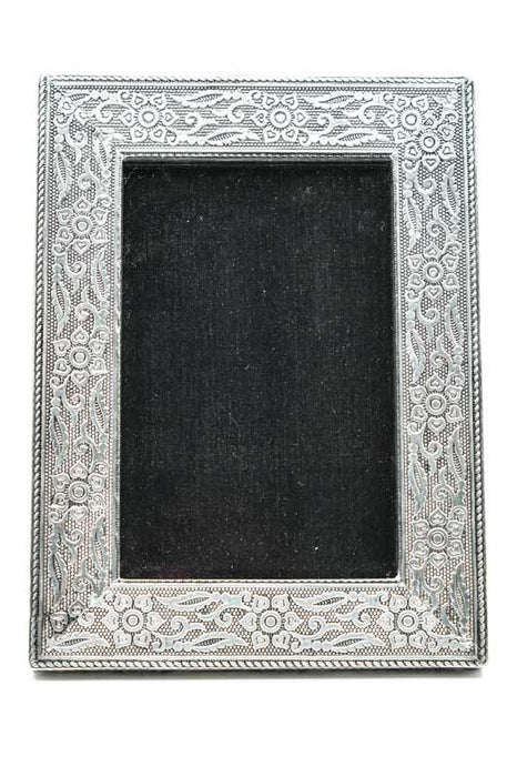 Bilderrahmen silberfarben Blumen 18x15 cm