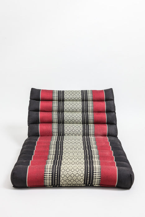 Kapok Thaikissen - Dreieckskissen mit einer Matte schwarz/rot 50 x 80 cm