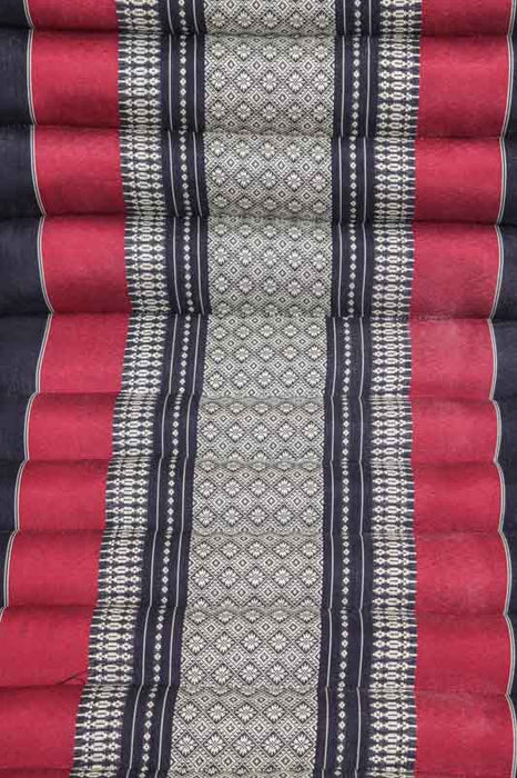 Kapok Thaikissen - Dreieckskissen mit einer Matte schwarz/rot 50 x 80 cm