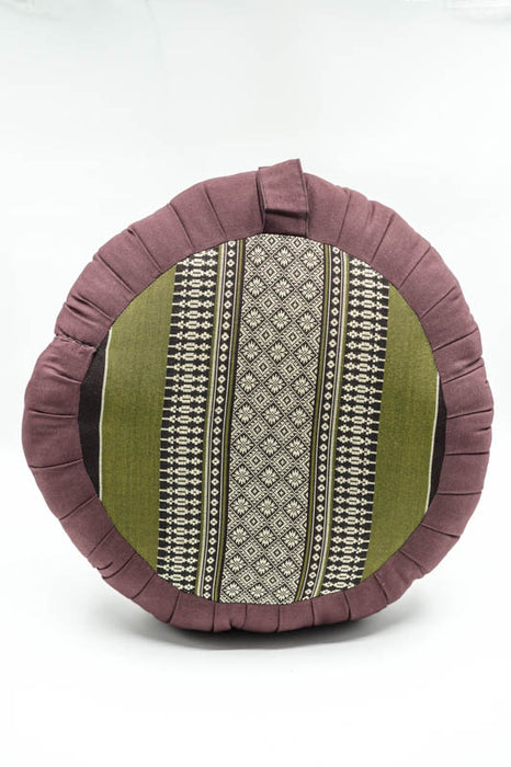 Coussin de méditation Zafu marron/vert 40 x 18 cm