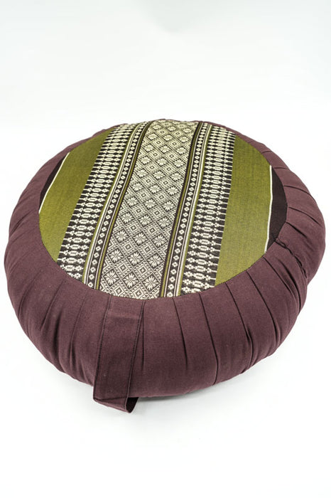 Coussin de méditation Zafu marron/vert 40 x 18 cm