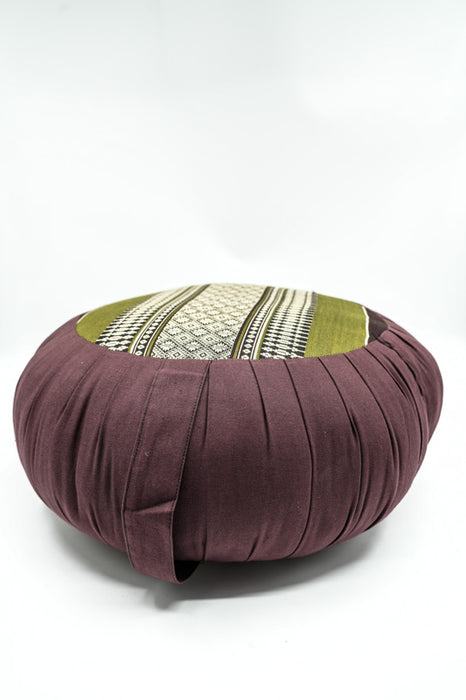 Coussin de méditation Zafu marron/vert 40 x 18 cm