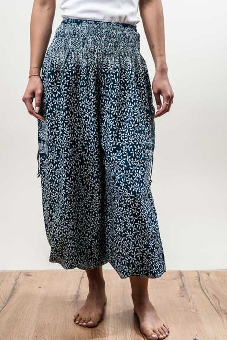 Pantalon Aladdin en rayonne à motifs assortis - Taille unique