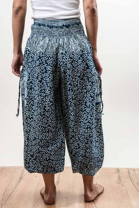 Pantalon Aladdin en rayonne à motifs assortis - Taille unique
