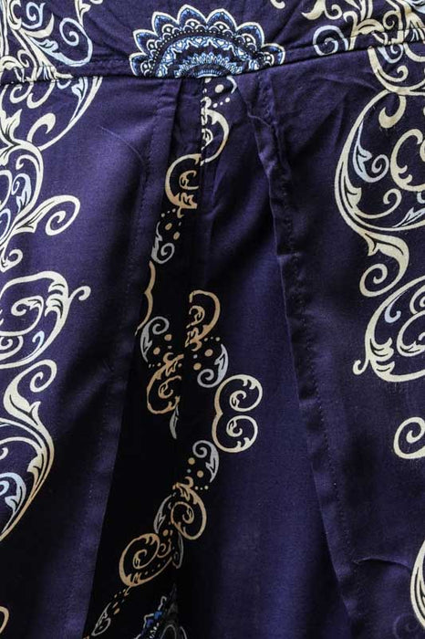 Sarouel ouvert sur le côté, rayonne imprimée, assorti - Taille unique