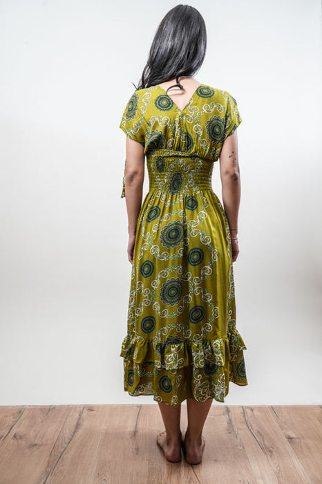 Robe à manches courtes en rayonne Mohiga, assortie - Taille unique