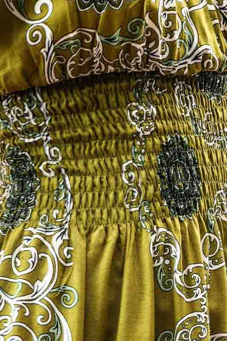 Robe à manches courtes en rayonne Mohiga, assortie - Taille unique