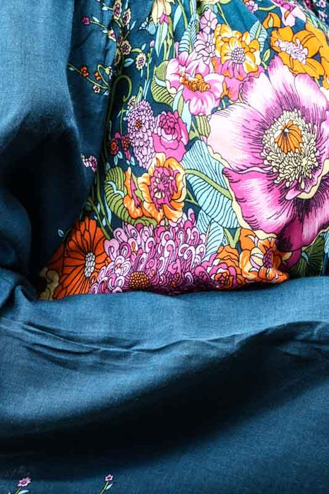 Top Carmen en rayonne à motifs assortis - Taille unique