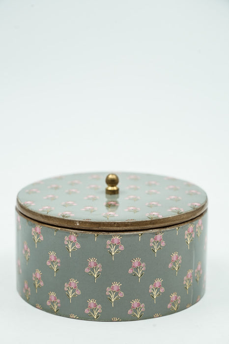 Box with lid MDF with digital flower print 7.5x5 cm