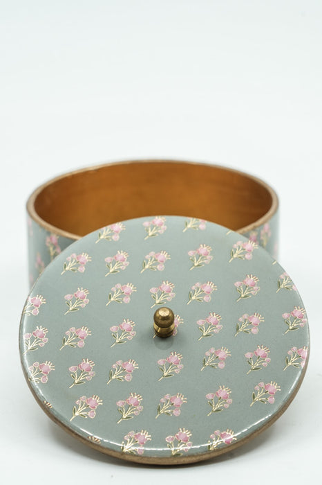 Box with lid MDF with digital flower print 7.5x5 cm