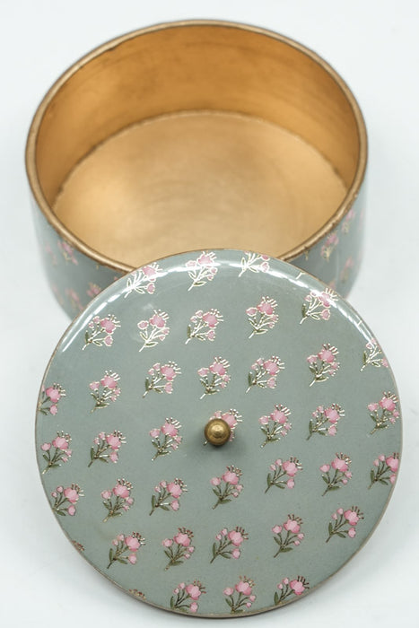 Box with lid MDF with digital flower print 7.5x5 cm