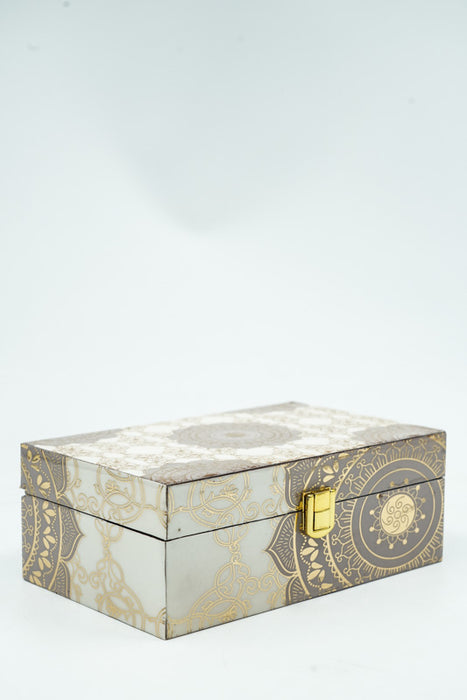 MDF box with lock and digital mandala print 20x12.5x7.5 cm