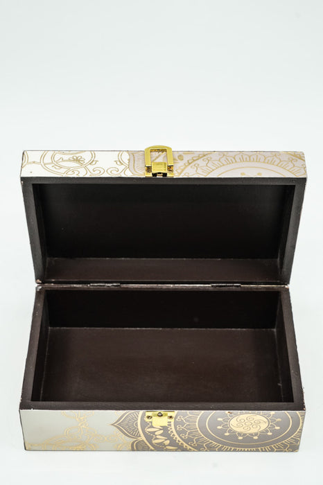 MDF box with lock and digital mandala print 20x12.5x7.5 cm