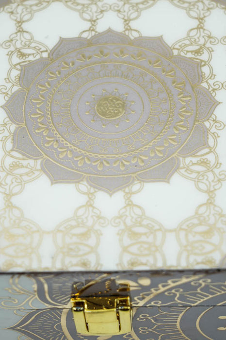 MDF box with lock and digital mandala print 20x12.5x7.5 cm