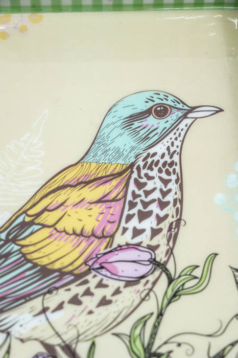 Serving tray MDF with digital bird print 25x25x5 cm