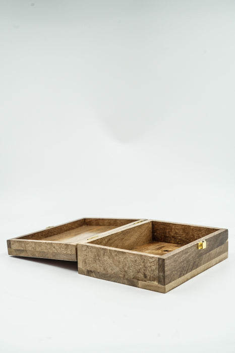 Mango wood box with lock and digital mandala print 20x15x7.5 cm