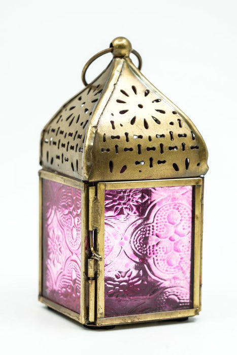Lantern embossed square pink