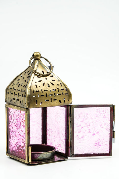 Lantern embossed square pink