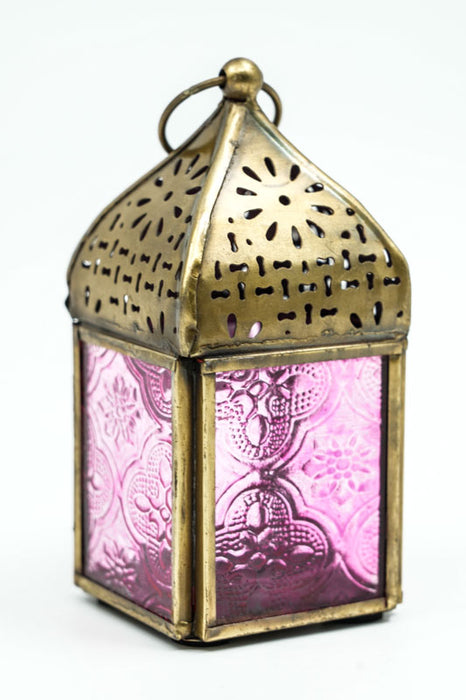 Lantern embossed square pink
