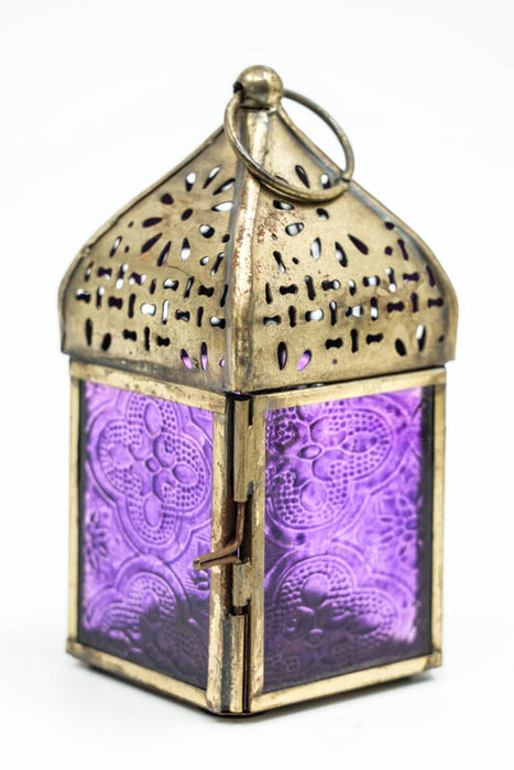 Lantern embossed square purple