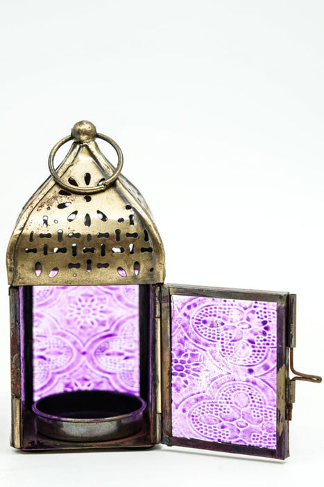 Lantern embossed square purple