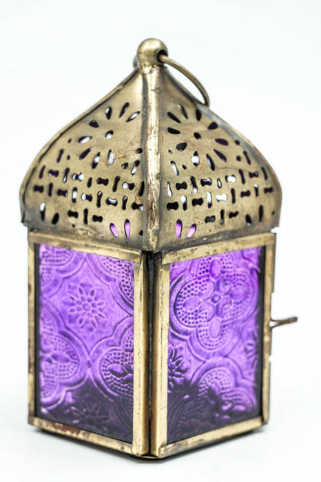 Lantern embossed square purple