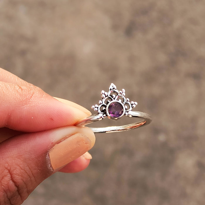 Bague argent améthyste