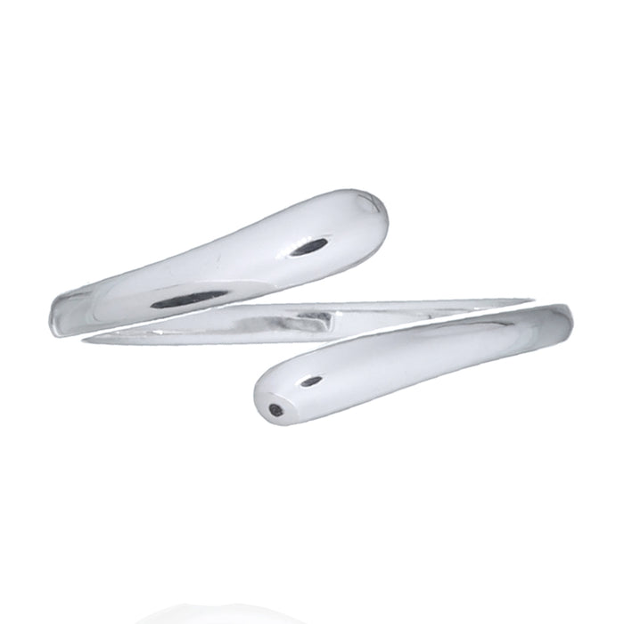 Bague en argent ouverte en forme de goutte