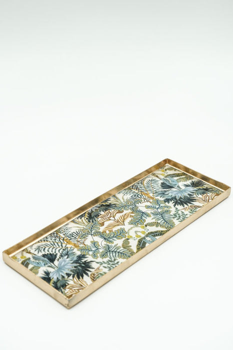 Serviertablett emailliert Blätterwald 27x10 cm