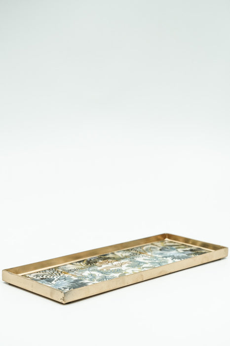 Serviertablett emailliert Blätterwald 27x10 cm