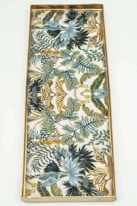 Serviertablett emailliert Blätterwald 27x10 cm