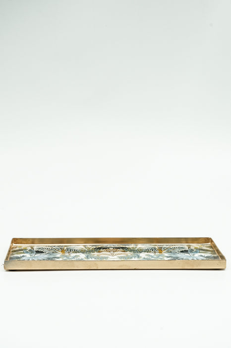 Serviertablett emailliert Blätterwald 27x10 cm