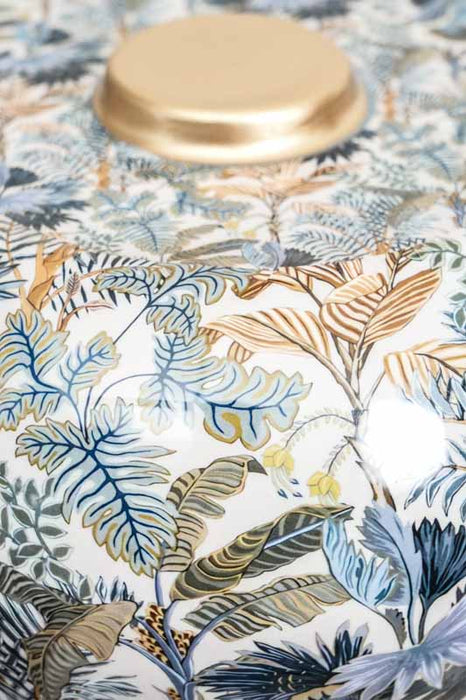 Tischlampe emailliert Blätterwald 26x48 cm