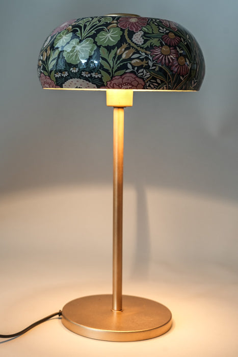 Enamelled table lamp with floral design, 26x48 cm