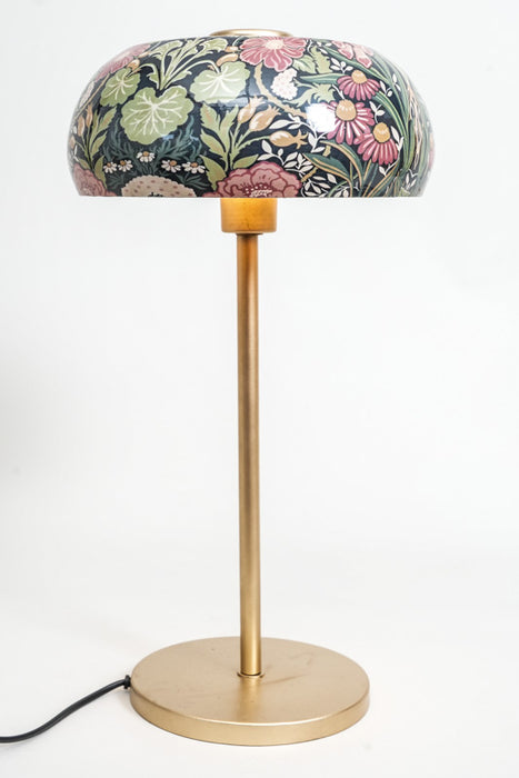 Enamelled table lamp with floral design, 26x48 cm
