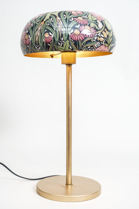 Enamelled table lamp with floral design, 26x48 cm