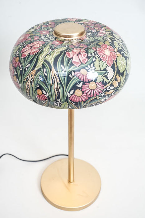 Enamelled table lamp with floral design, 26x48 cm