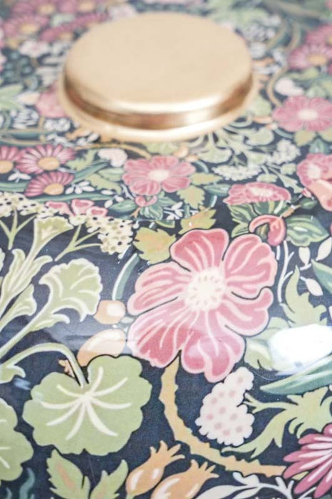 Enamelled table lamp with floral design, 26x48 cm