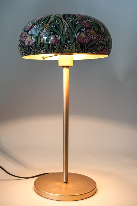 Enamelled table lamp with floral design, 26x48 cm